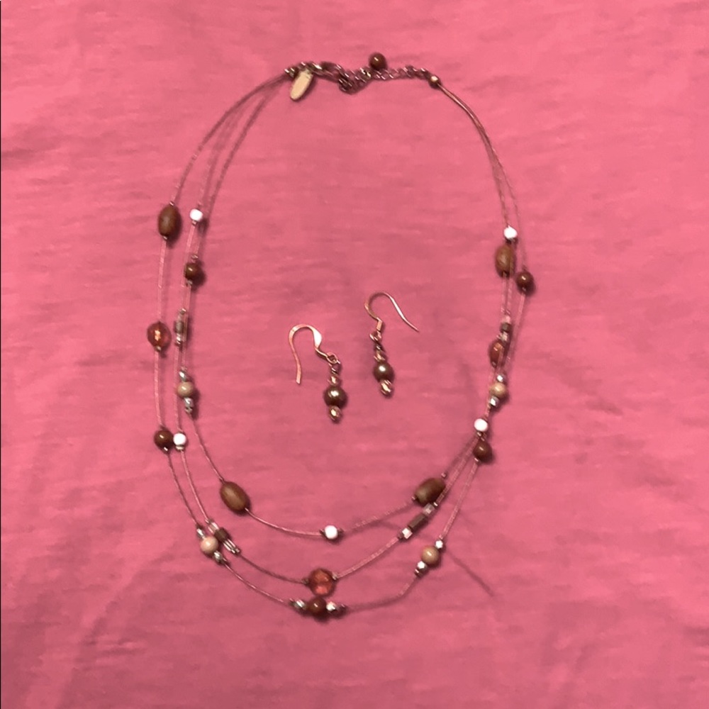 Brown beaded necklace